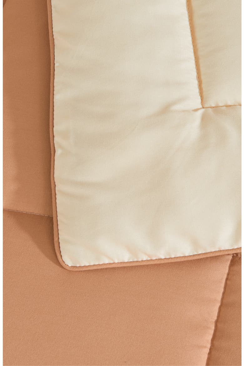 Reversible Comforter Set, Alternate, color, ALMOND SOLID / SAND SOLID