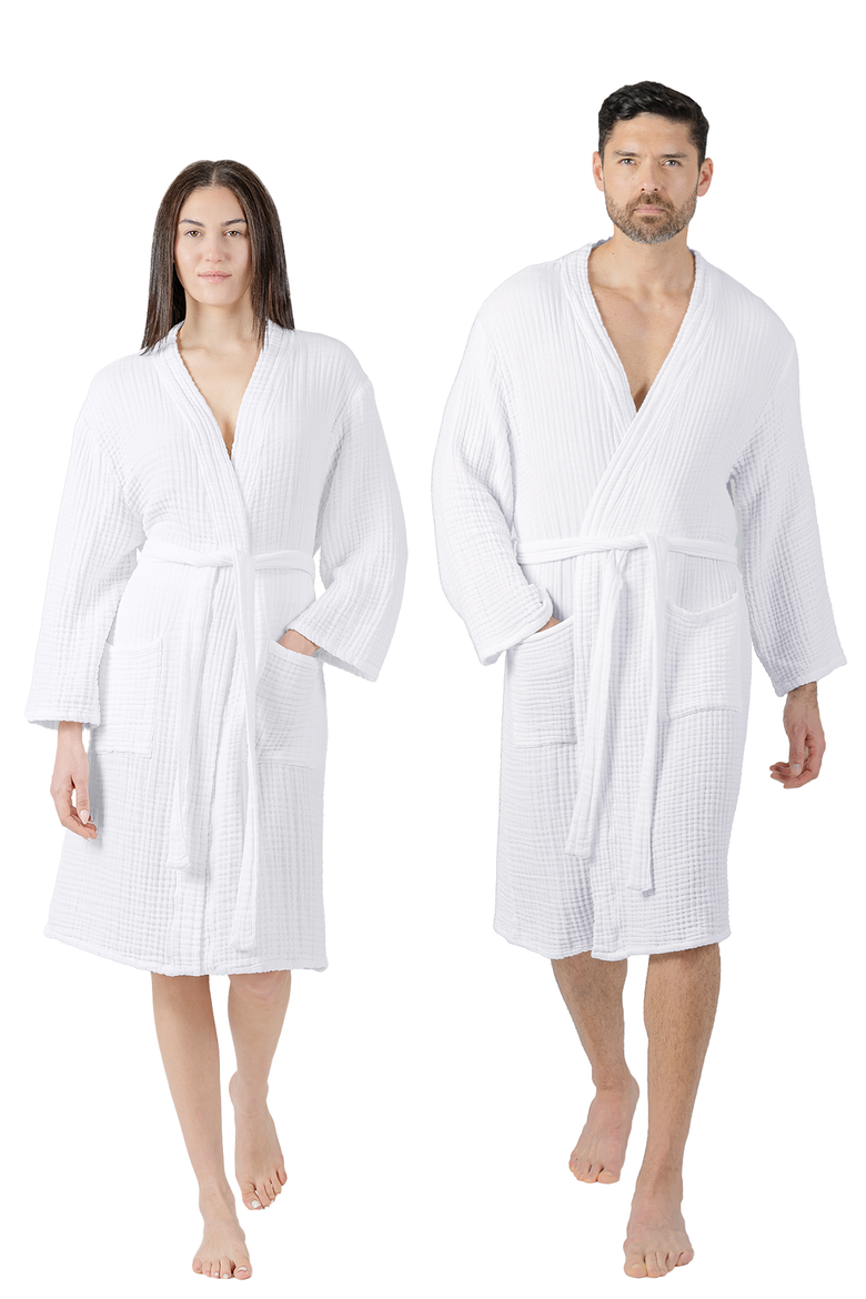 Adult Muslin Bathrobe, Main, color, White