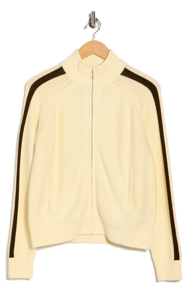 Obey Frankie Track Full Zip Sweater, Alternate, color, Dove