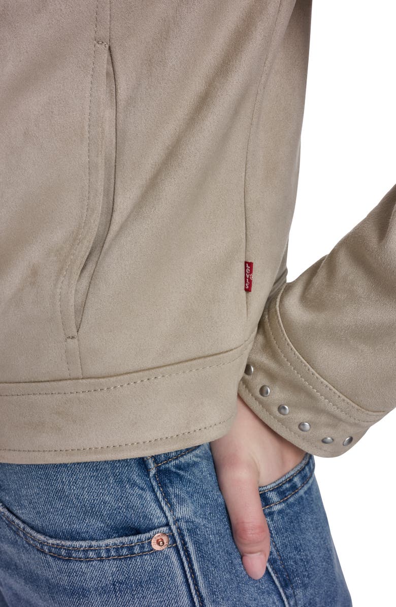 Levi's Studded Faux Suede Jacket, Alternate, color, Beige