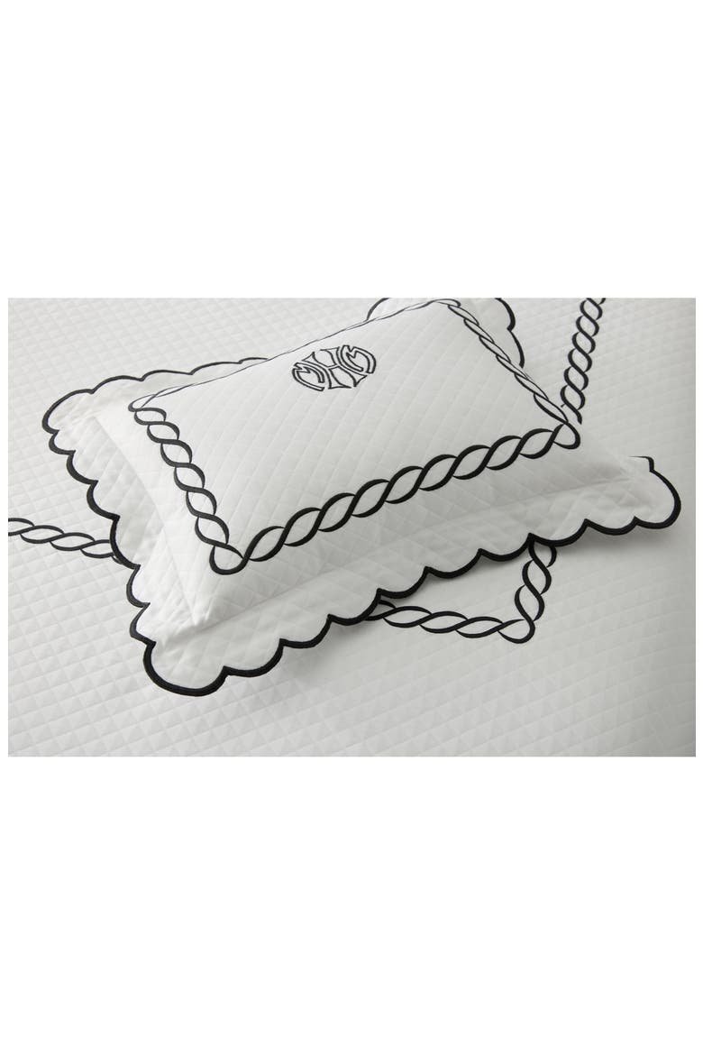 Classic Chain Scallop Matelassé Coverlet, Alternate, color, POOL/ BONE