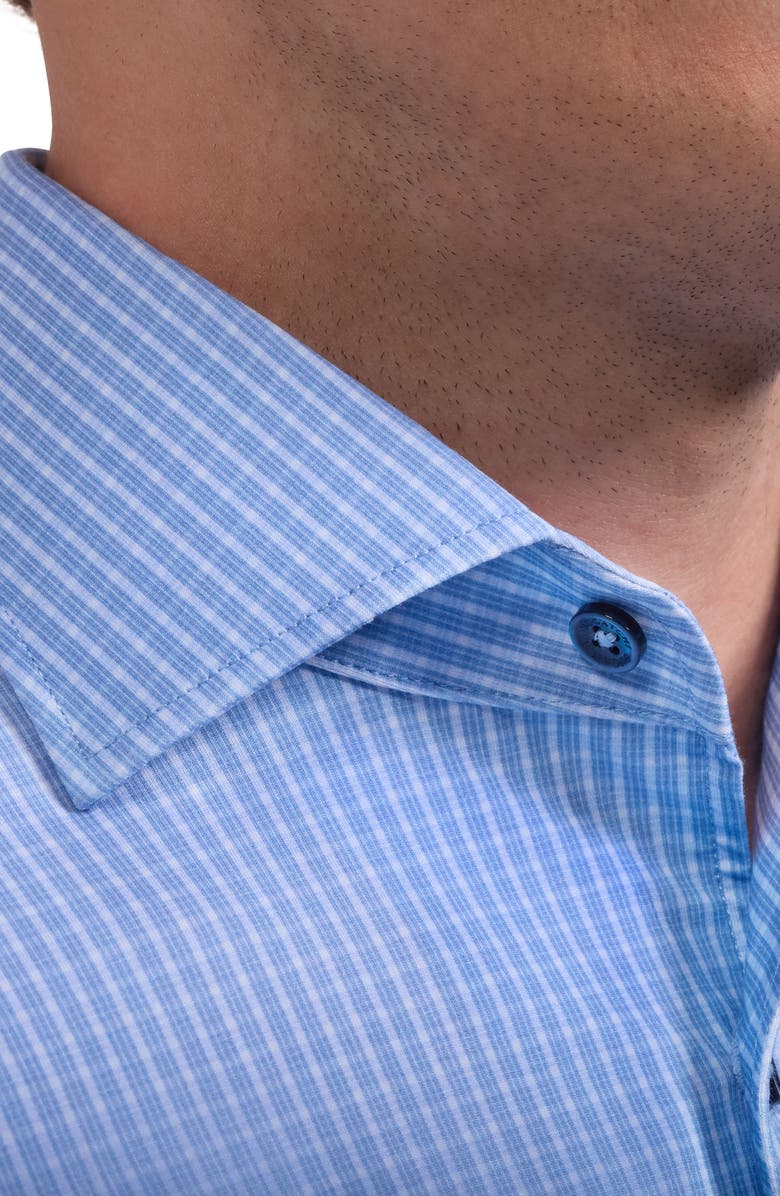 Bugatchi Devon OoohCotton<sup>®</sup> Plaid Button-Up Shirt, Alternate, color, Air Blue
