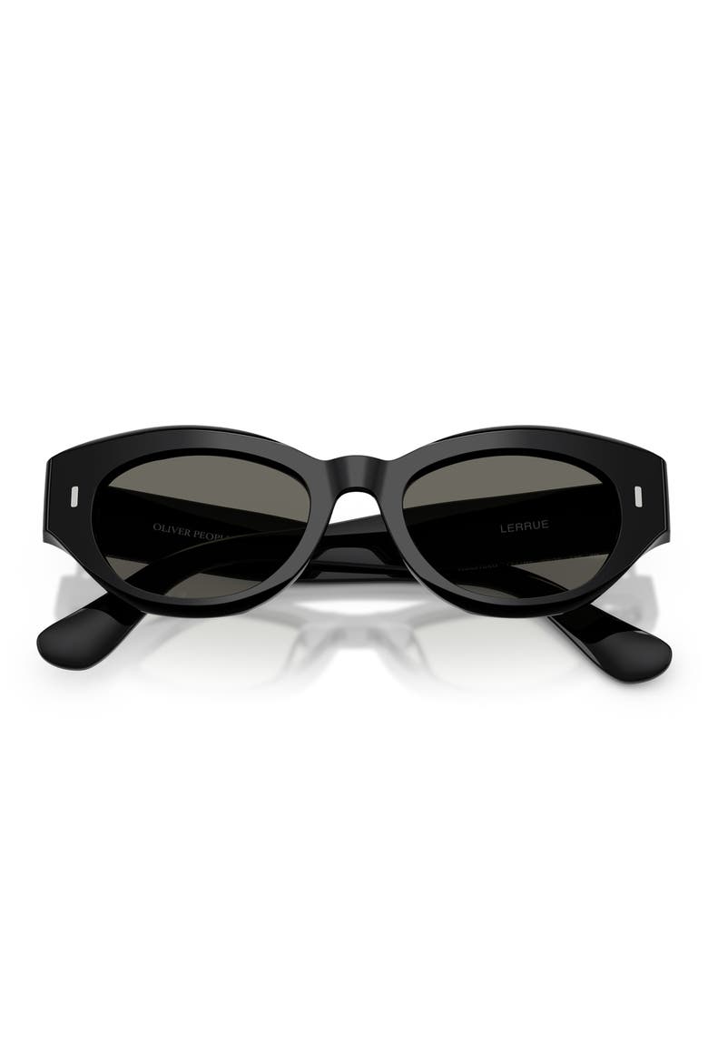 50mm Lerrue Oval Sunglasses, Alternate, color, BLACK / CARBON GREY