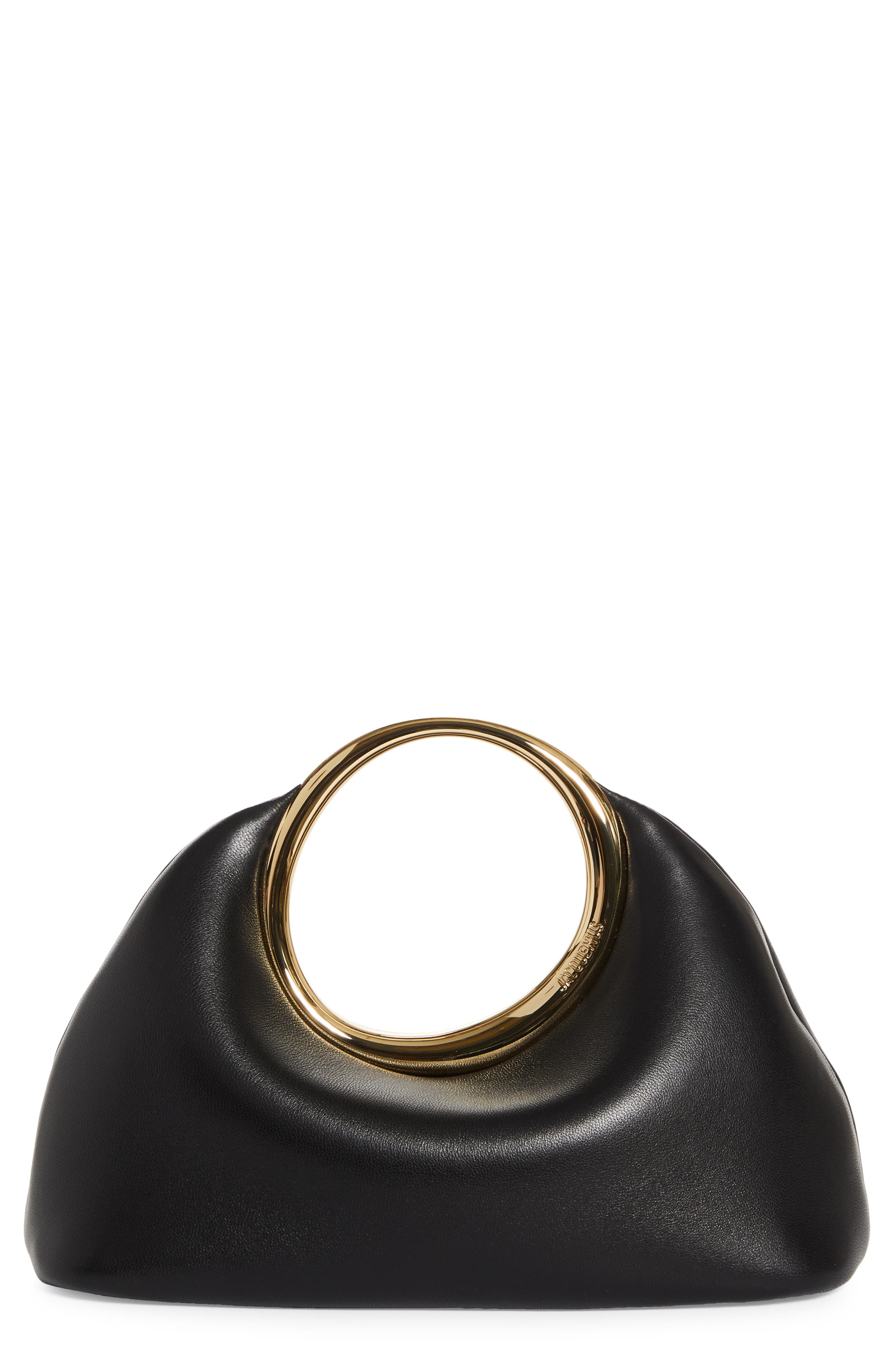 Jacquemus Le Petite Calino Leather Top Handle Bag, Main, color, Black 990