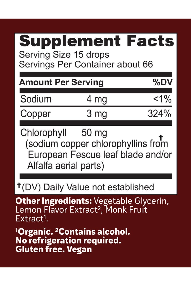 ChlorOxygen Lemonade Drops 50mg of Chlorophyll 1 oz. 66 Servings, Alternate, color, No Color