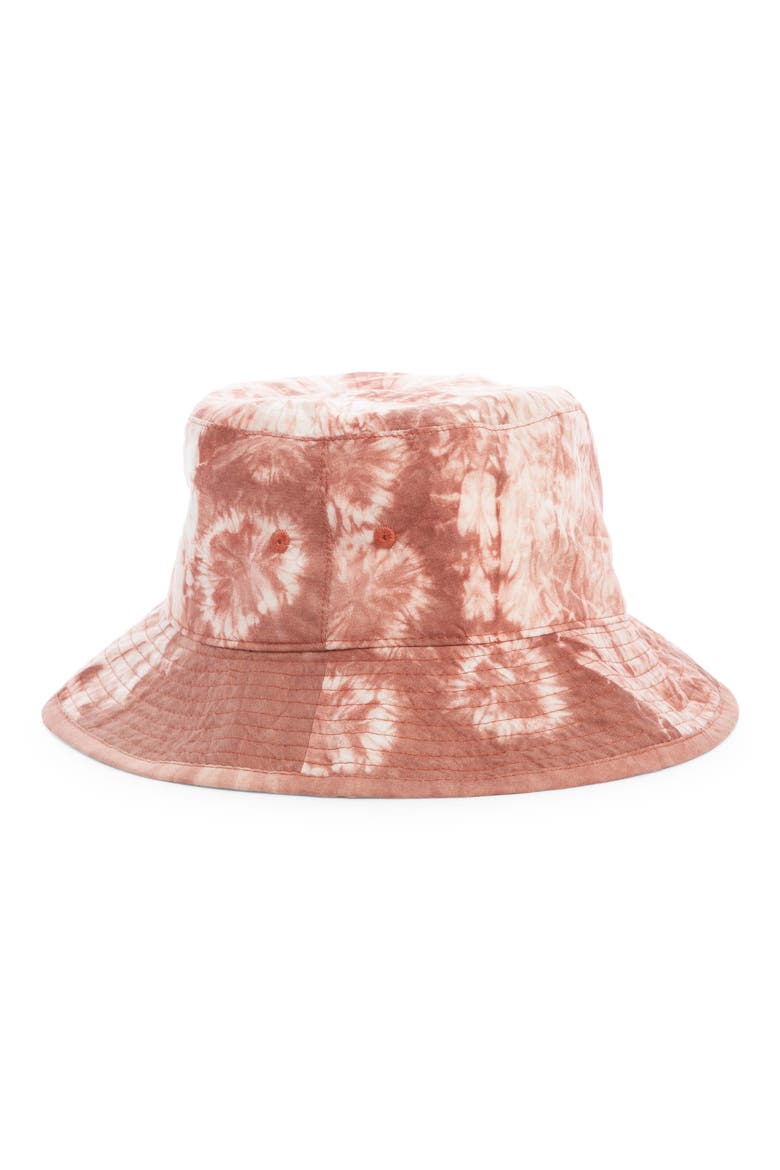 Brimmo Tie Dye Cotton Poplin Bucket Hat, Alternate, color, OLD PINK
