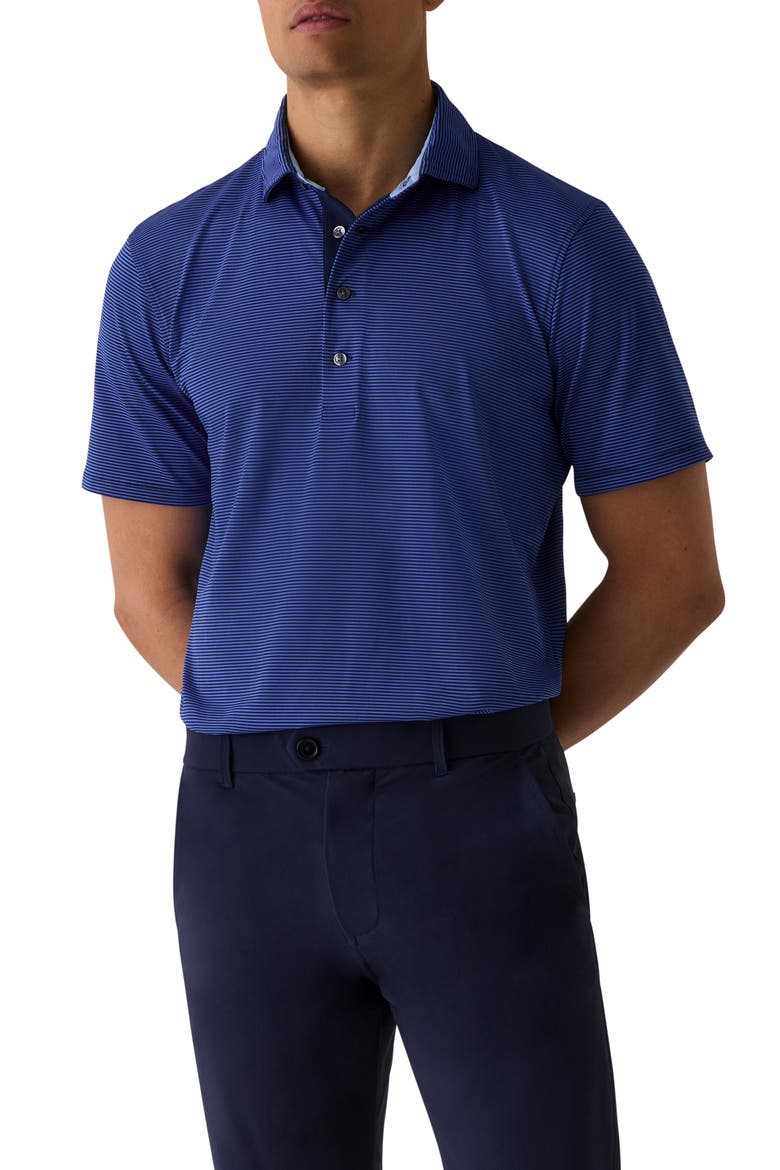 Saranac Stripe Golf Polo, Main, color, DART/ MALTESE BLUE