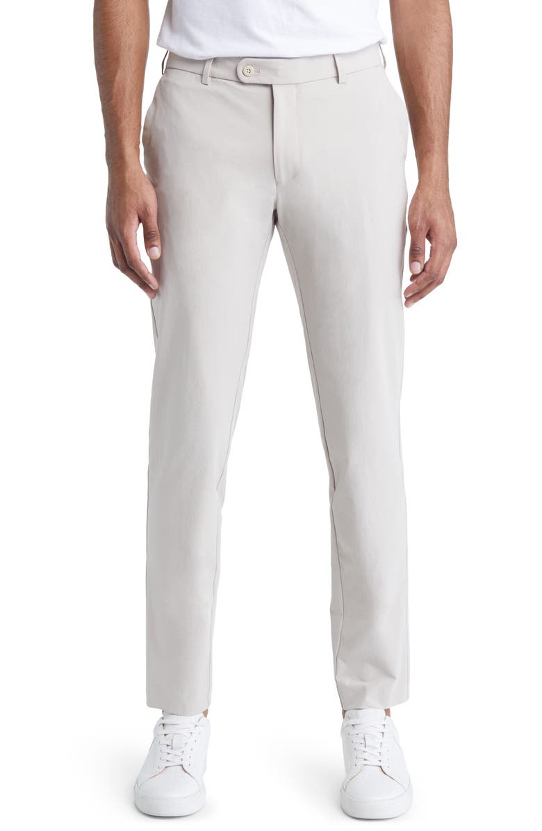 Peter Millar Men's Crown Crafted Surge Performance Flat Front Trousers, Main, color, Oatmeal