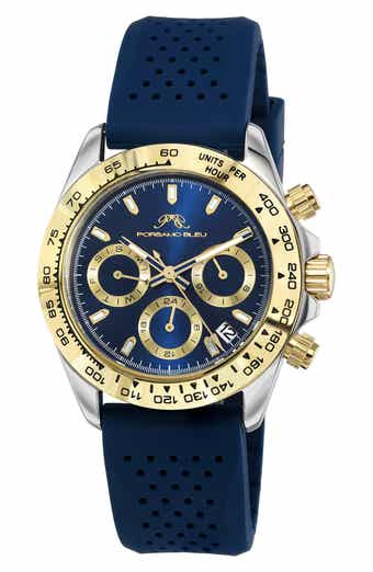 PORSAMO BLEU Women's Alexis Chronograph Sport Blue Silicone Watch, 37mm