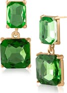 JARDIN Princess Cut Crystal Drop Earrings