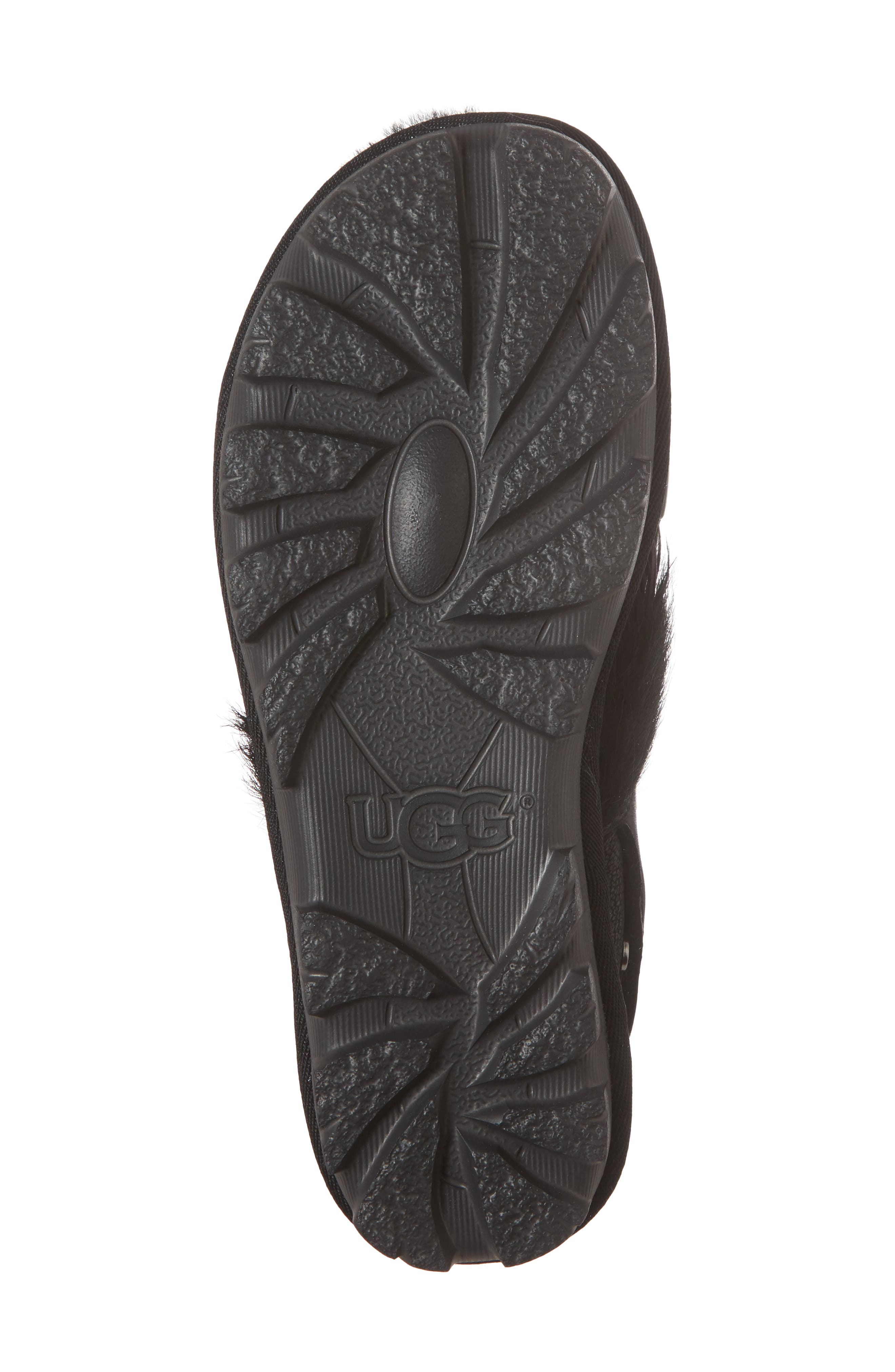 UGG<sup>®</sup> Biker Chic Genuine Shearling & Feather Sandal, Alternate, color, 