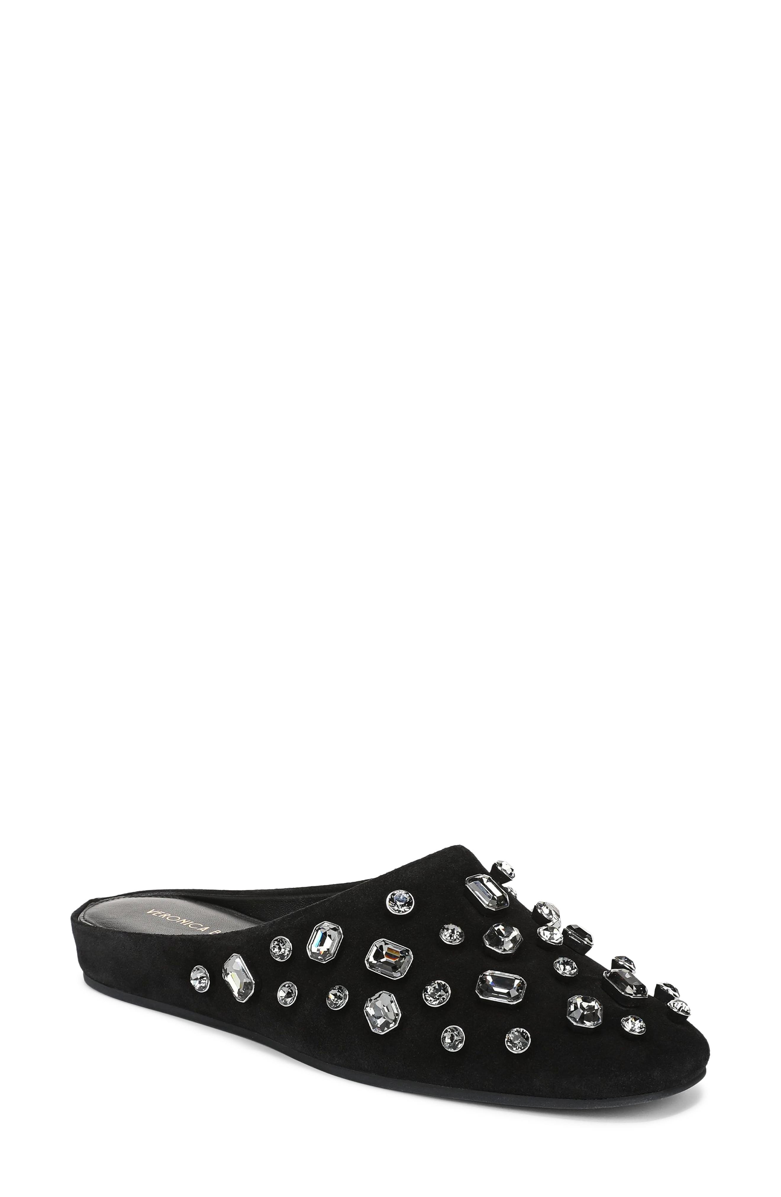 Veronica Beard Narcisa Crystal Embellished Mule, Main, color, Black