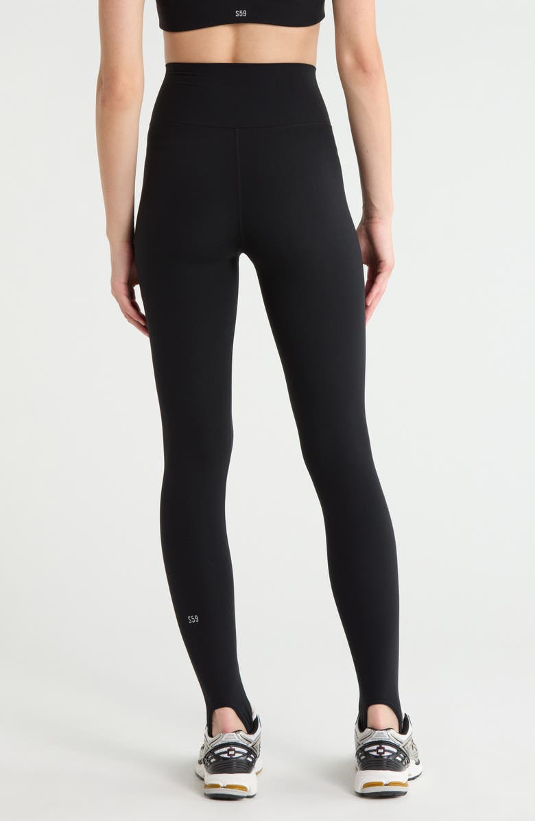 SPLITS59 River High Waist Airweight Stirrup Leggings, Alternate, color, Black