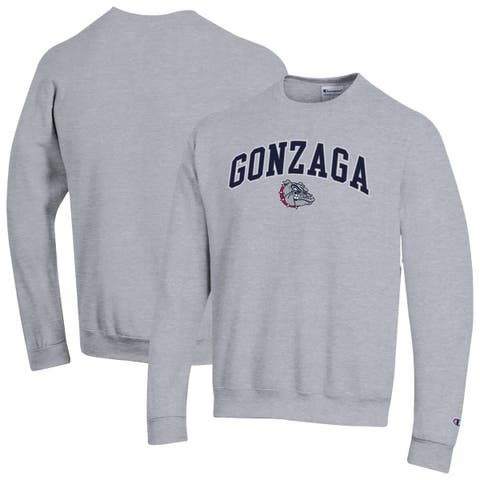 Men's Champion  Heather Gray Gonzaga Bulldogs Arch Over Logo Pullover Sweatshirt