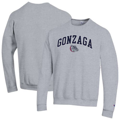 Champion Heather Gray Gonzaga Bulldogs Arch Over Logo Pullover Sweatshirt
