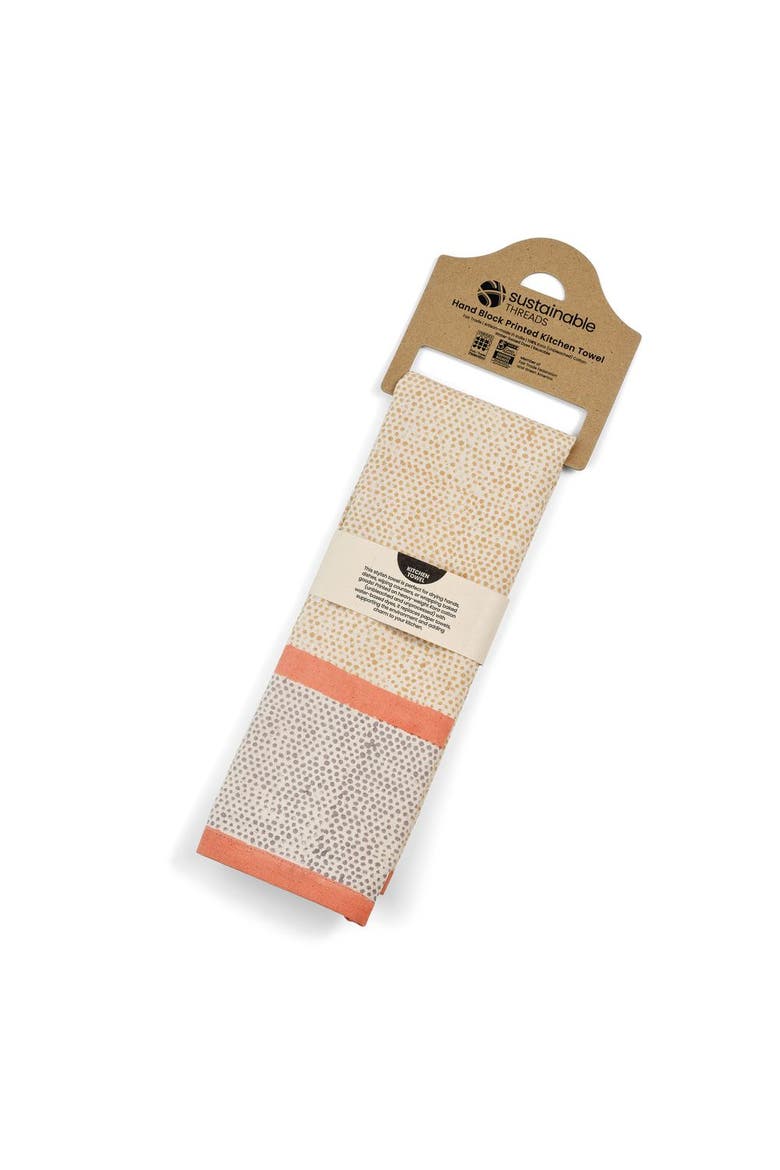 Kora Cotton Kitchen Towels, Alternate, color, Cinnamon