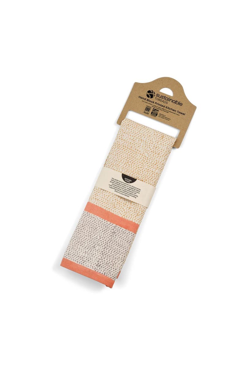 Sustainable Threads Kora Cotton Kitchen Towels, Alternate, color, Cinnamon
