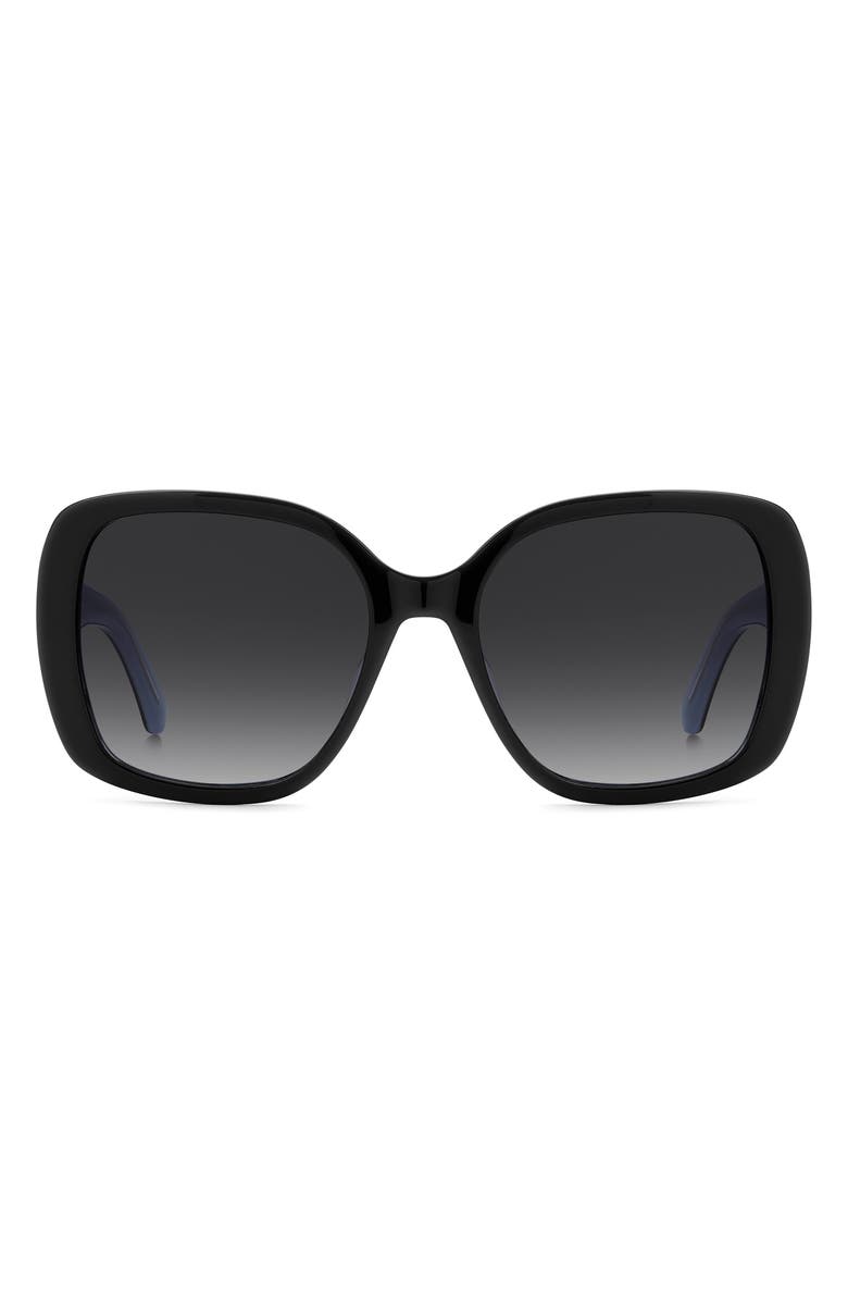 Kate Spade New York Wenona 57mm Square Sunglasses, Main, color, Black/ Blue
