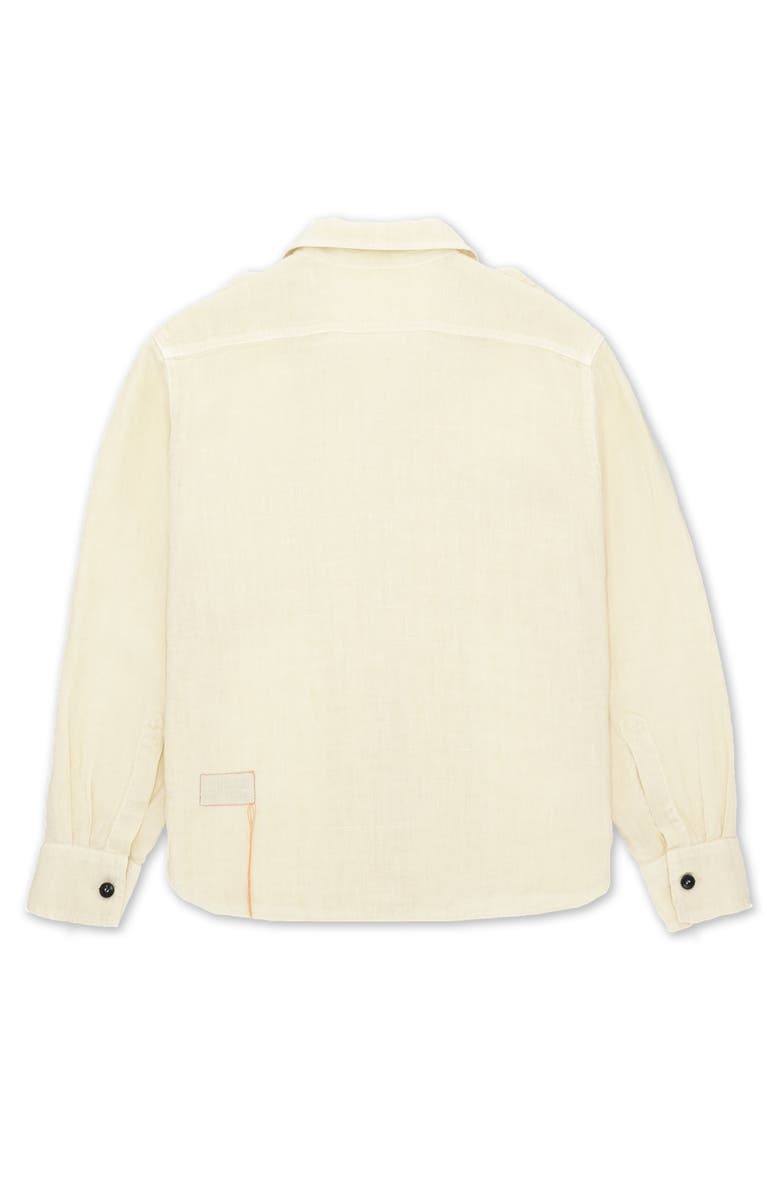 Fortela Bonnie Military Linen Shirt, Alternate, color, Milk