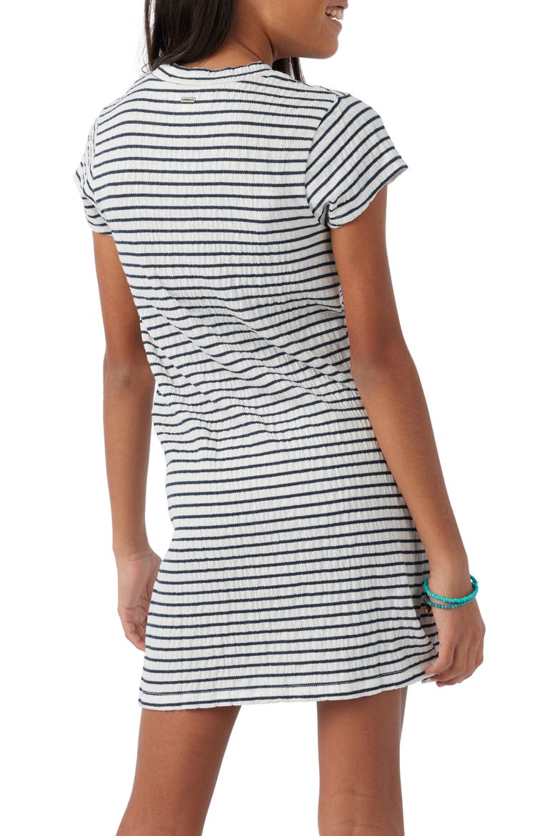Kids' Torri Stripe Short Sleeve Shift Dress, Alternate, color, SLATE