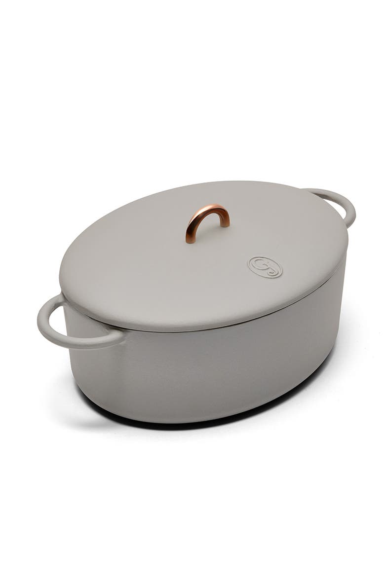 The Dutchess 6.75-Quart Enamel Cast Iron Dutch Oven with Lid, Main, color, EARL GREY