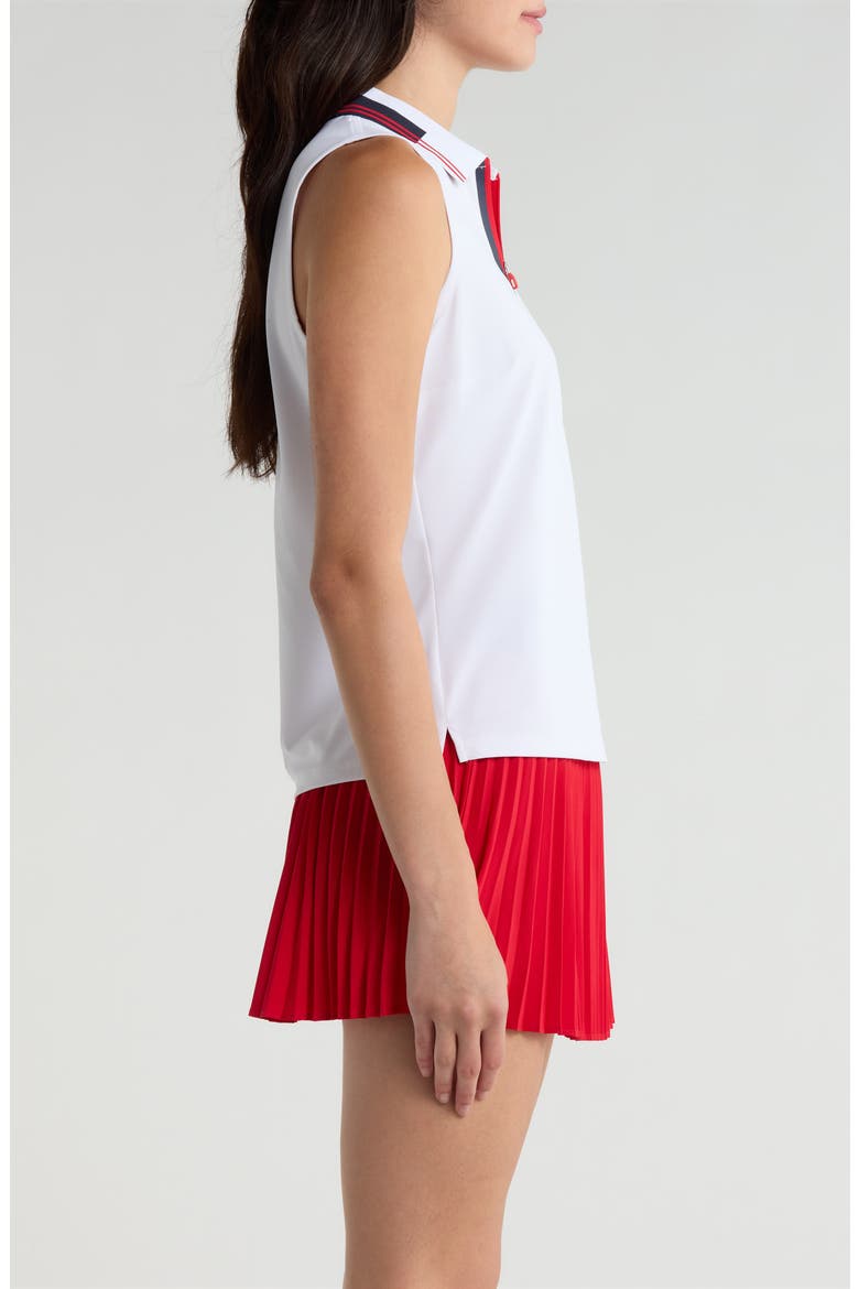 Sleeveless Quarter Zip Polo, Alternate, color, SNOW / LAVA