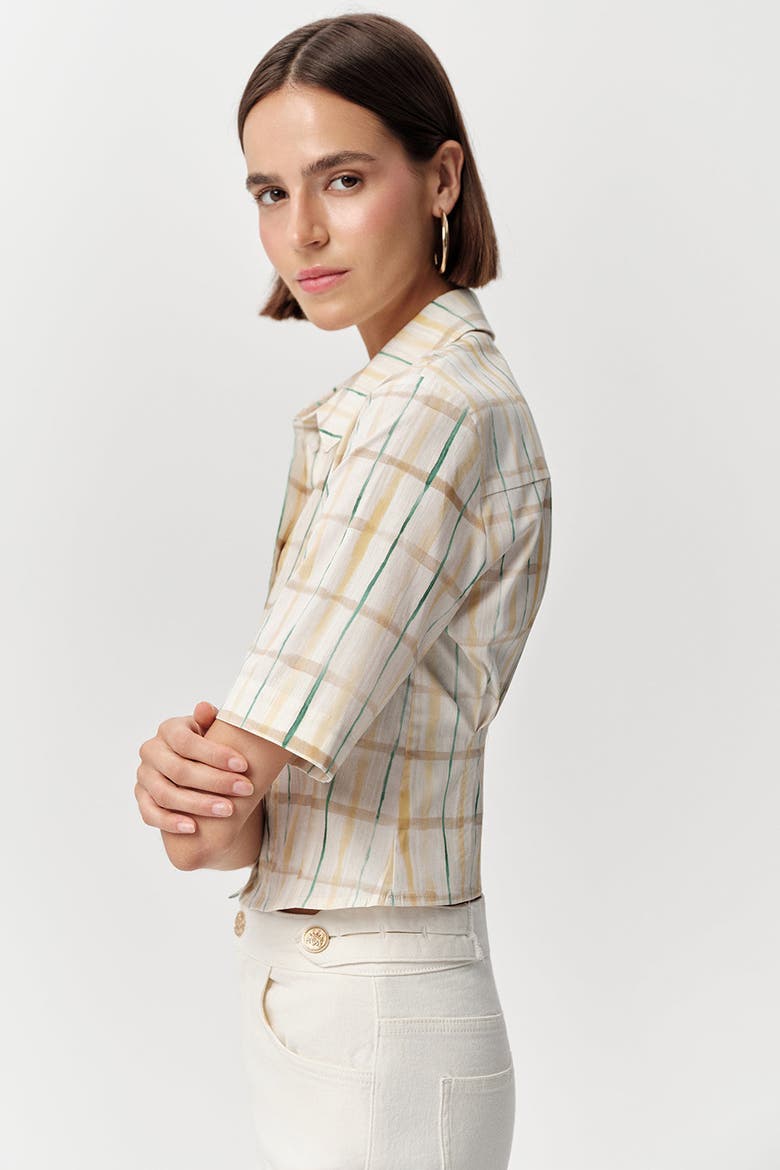 Alezae Short Sleeve Crop Shirt, Alternate, color, Multi Color