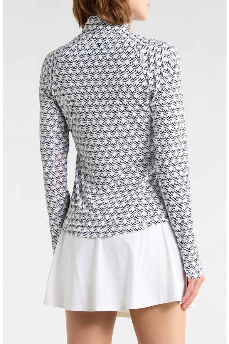 Geometric Chevron Quarter Zip Pullover, Alternate, color, BRILLIANT WHITE