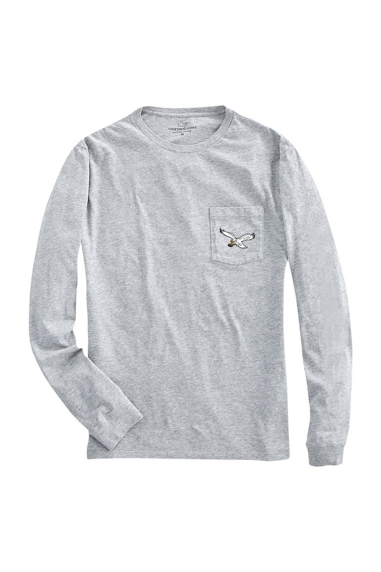 Men's Vineyard Vines Heather Gray Philadelphia Eagles Gridiron Classics Throwback Helmet Long Sleeve T-Shirt, Alternate, color, Heather Gray