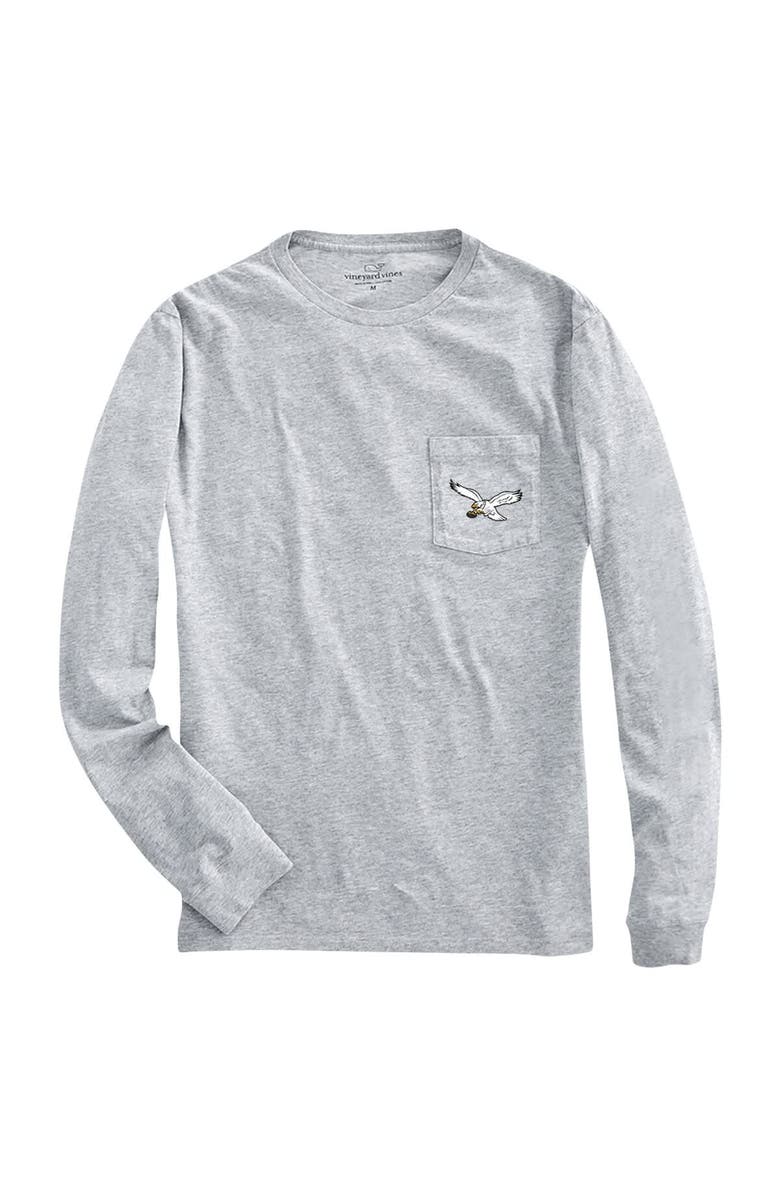 vineyard vines Men's Vineyard Vines Heather Gray Philadelphia Eagles Gridiron Classics Throwback Helmet Long Sleeve T-Shirt, Alternate, color,