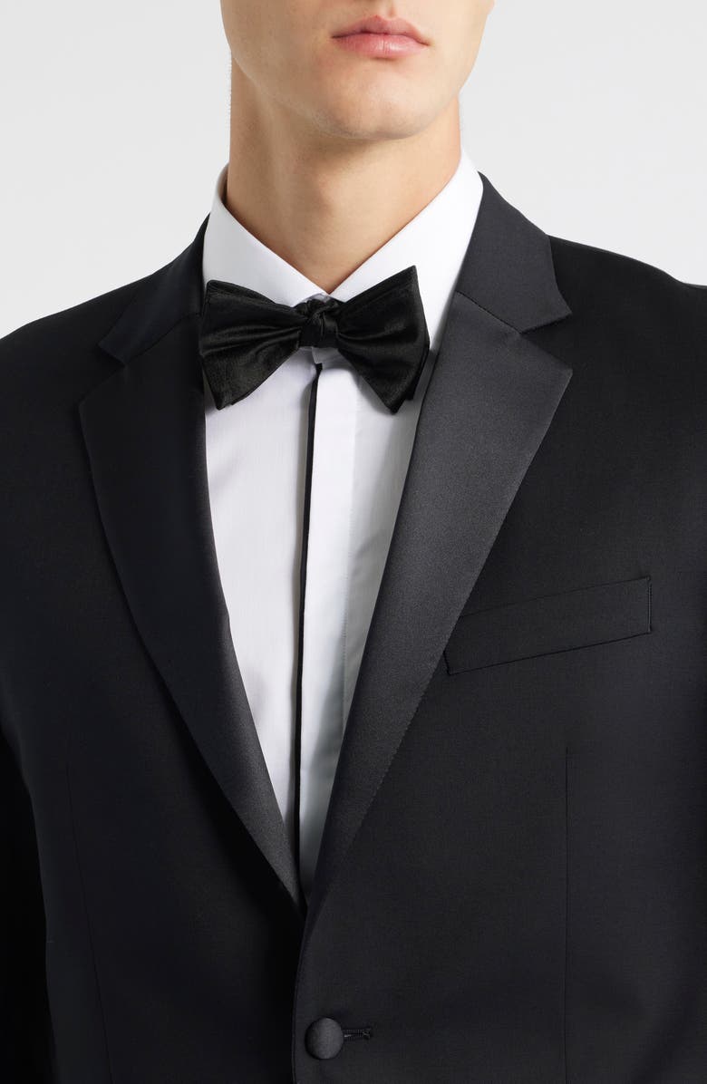 BOSS Huge Slim Fit Black Wool Tuxedo, Alternate, color, Black