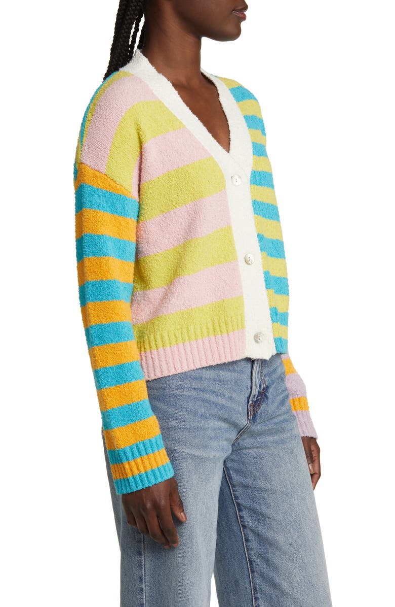 Rails Geneva Stripe Cotton Blend Cardigan, Alternate, color,