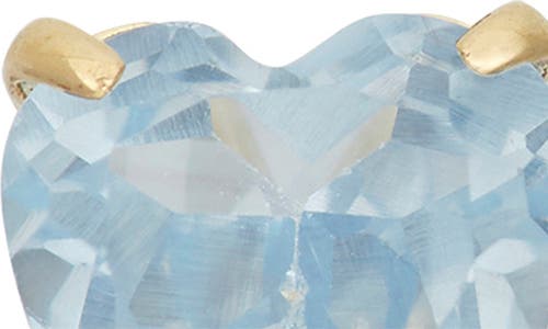 Fzn 10k Gold Aquamarine Heart Stud Earrings In Gold