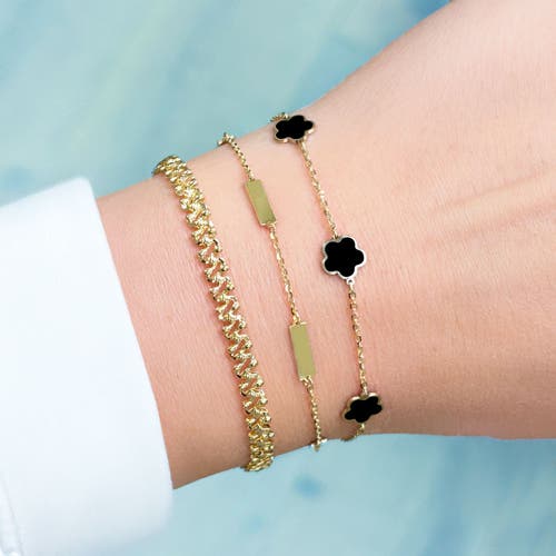 The Lovery Fine Jewelry Onyx Flower Bracelet In Black