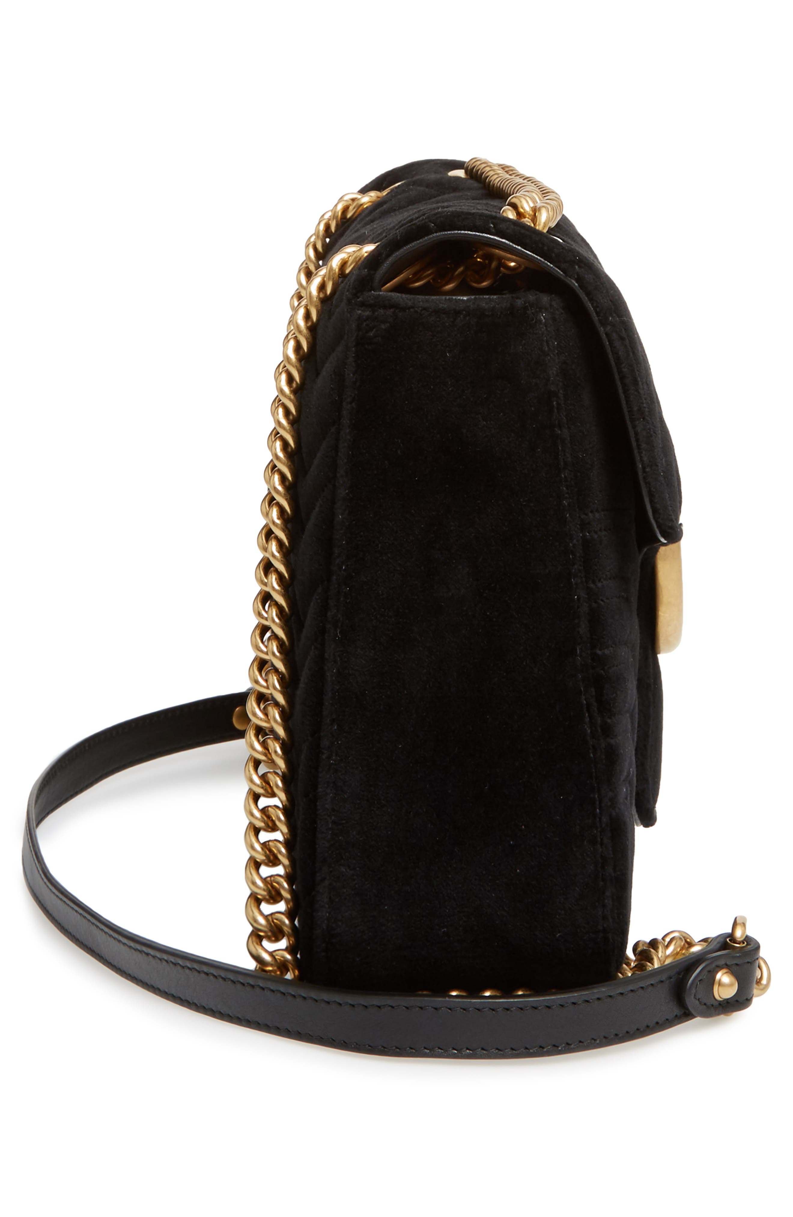 Gucci Medium GG Marmont 2.0 Matelassé Velvet Shoulder Bag, Alternate, color, 