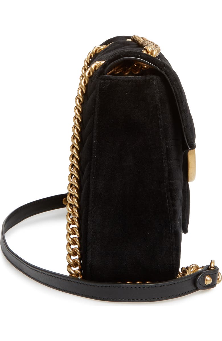 Gucci Medium GG Marmont 2.0 Matelassé Velvet Shoulder Bag, Alternate, color,