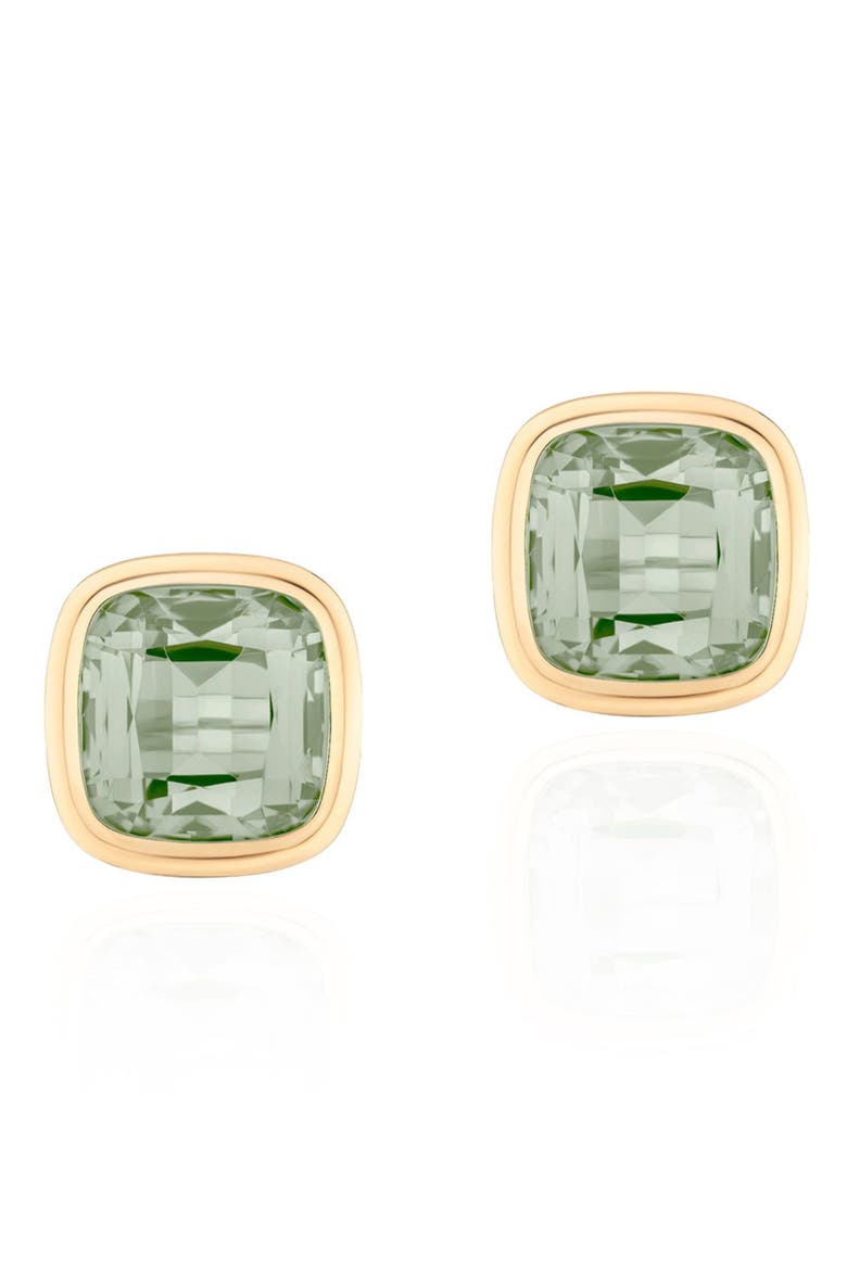 Manhattan Cushion Cut Stud Earrings, Main, color, TRANSLUCENT GREEN