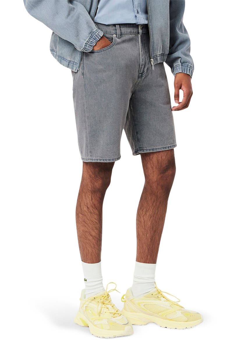 Lacoste Straight Leg Denim Shorts, Alternate, color, Washed Calcaire