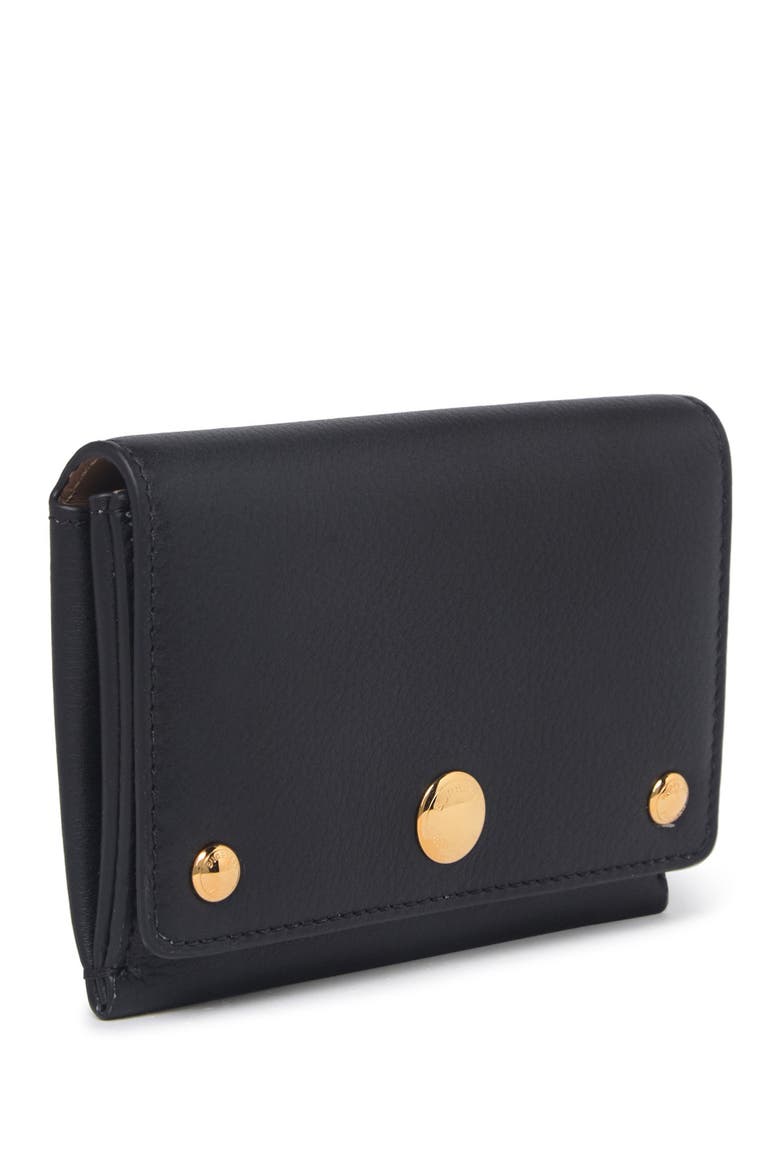 Jade Studded Leather Wallet, Alternate, color, BLACK