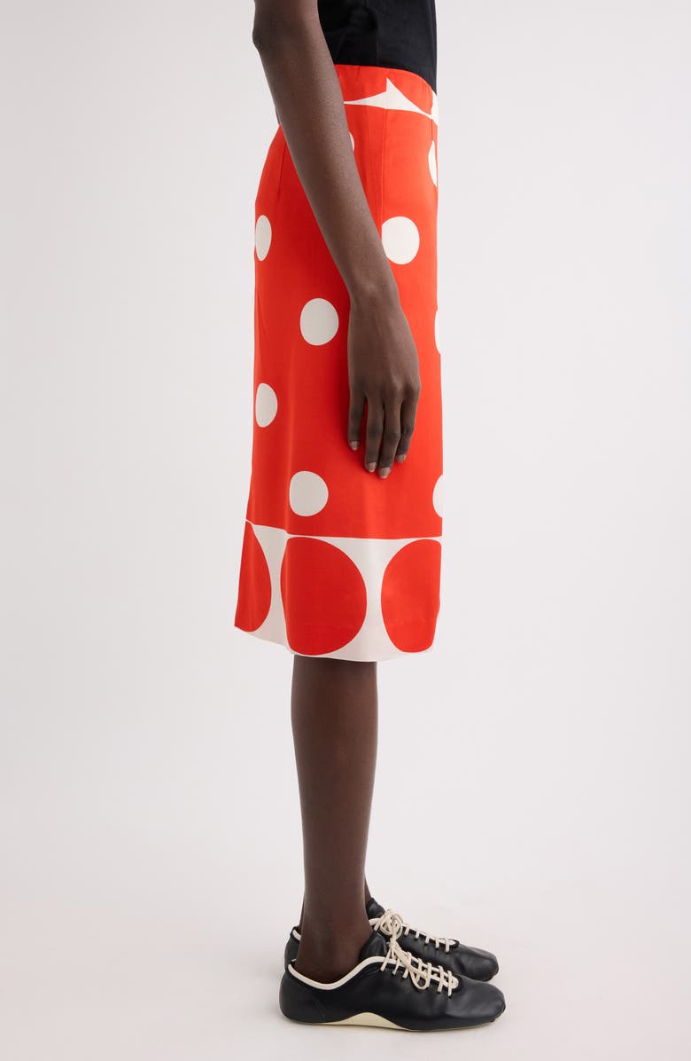 Dries Van Noten Polka Dot Pencil Skirt, Alternate, color, Red