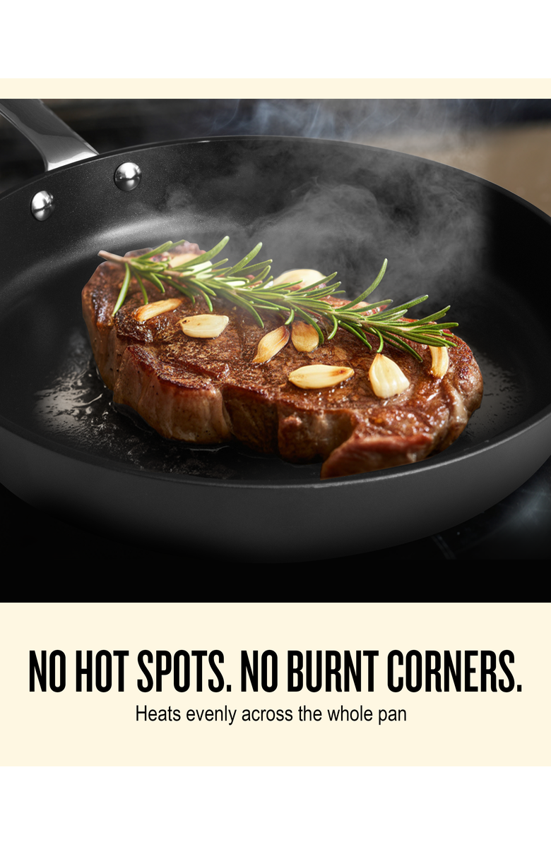 Alva Maestro 3‑Piece Nonstick Stainless Steel Frying Pan Set - 5‑Ply Steel, Alternate, color, Black