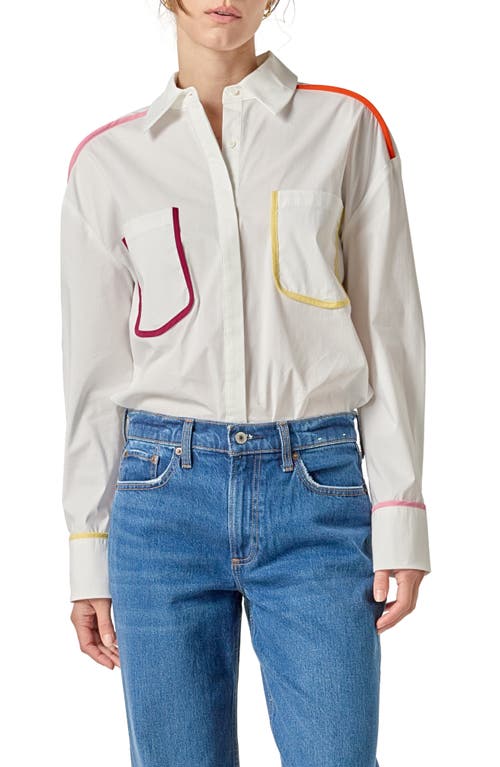 English Factory Flat Binding Button-up Shirt In White