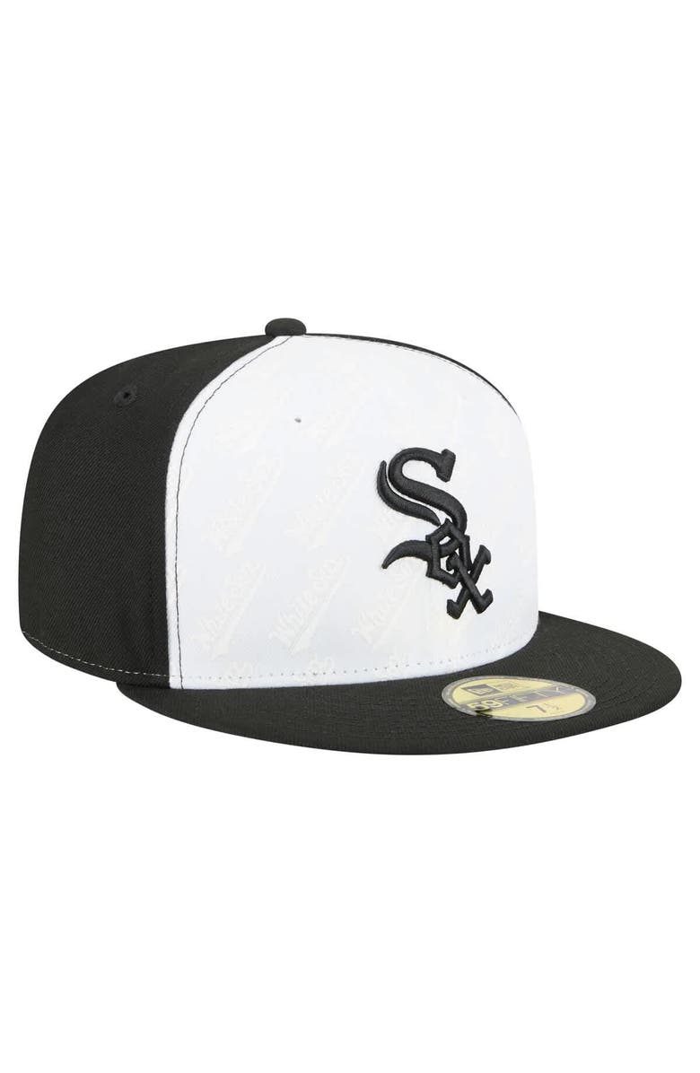New Era Men's New Era White/Black Chicago White Sox Repeat 59FIFTY Fitted Hat, Alternate, color, White