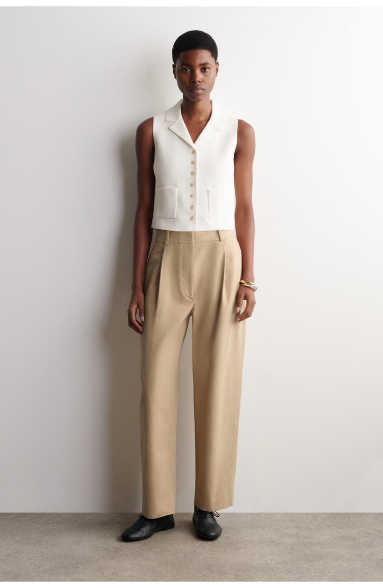 COS Bouclé-Knit Vest, Alternate, color, White