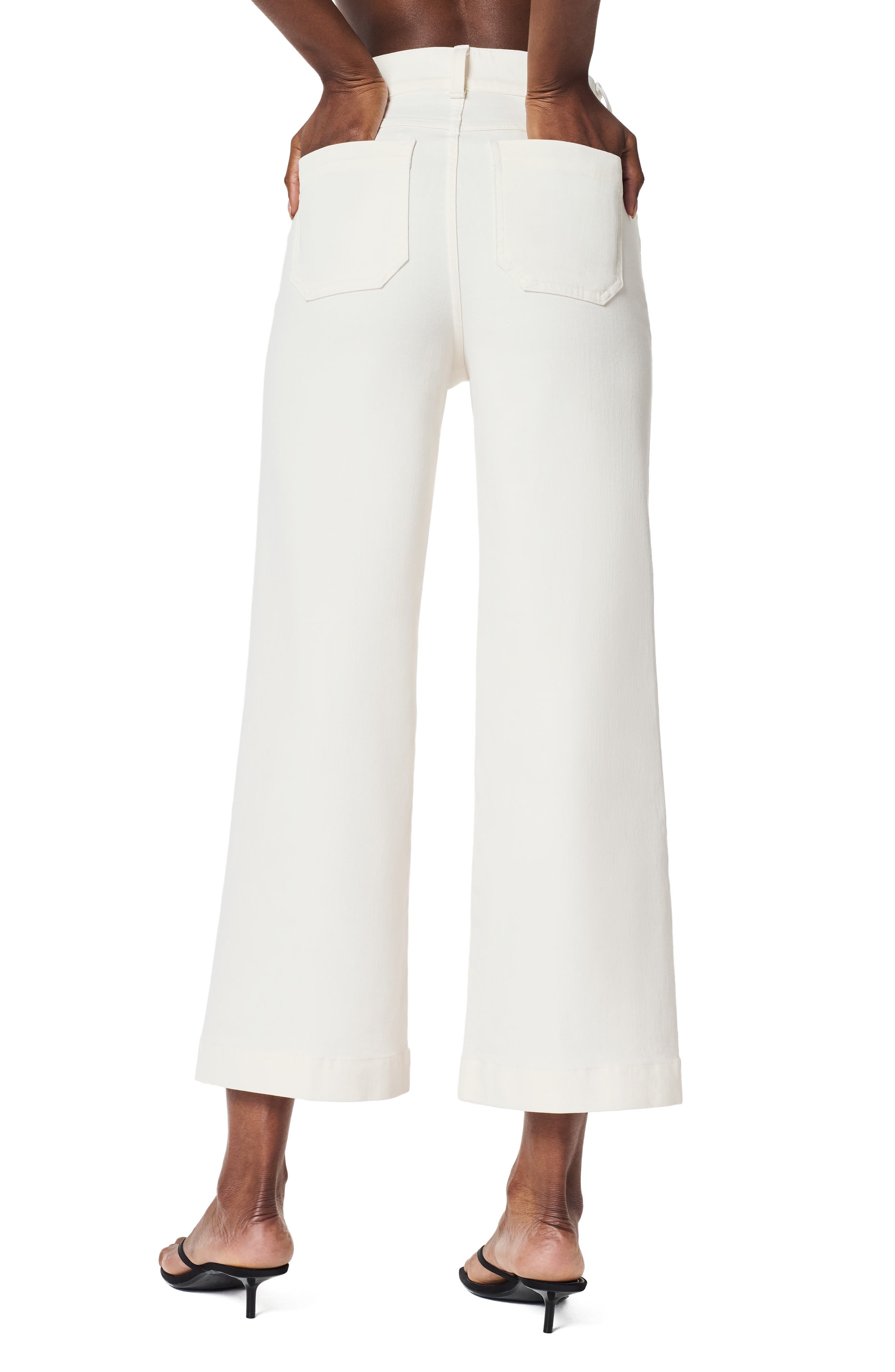 Patch Pocket Pull-On High Waist Ankle Wide Leg Jeans - image 2