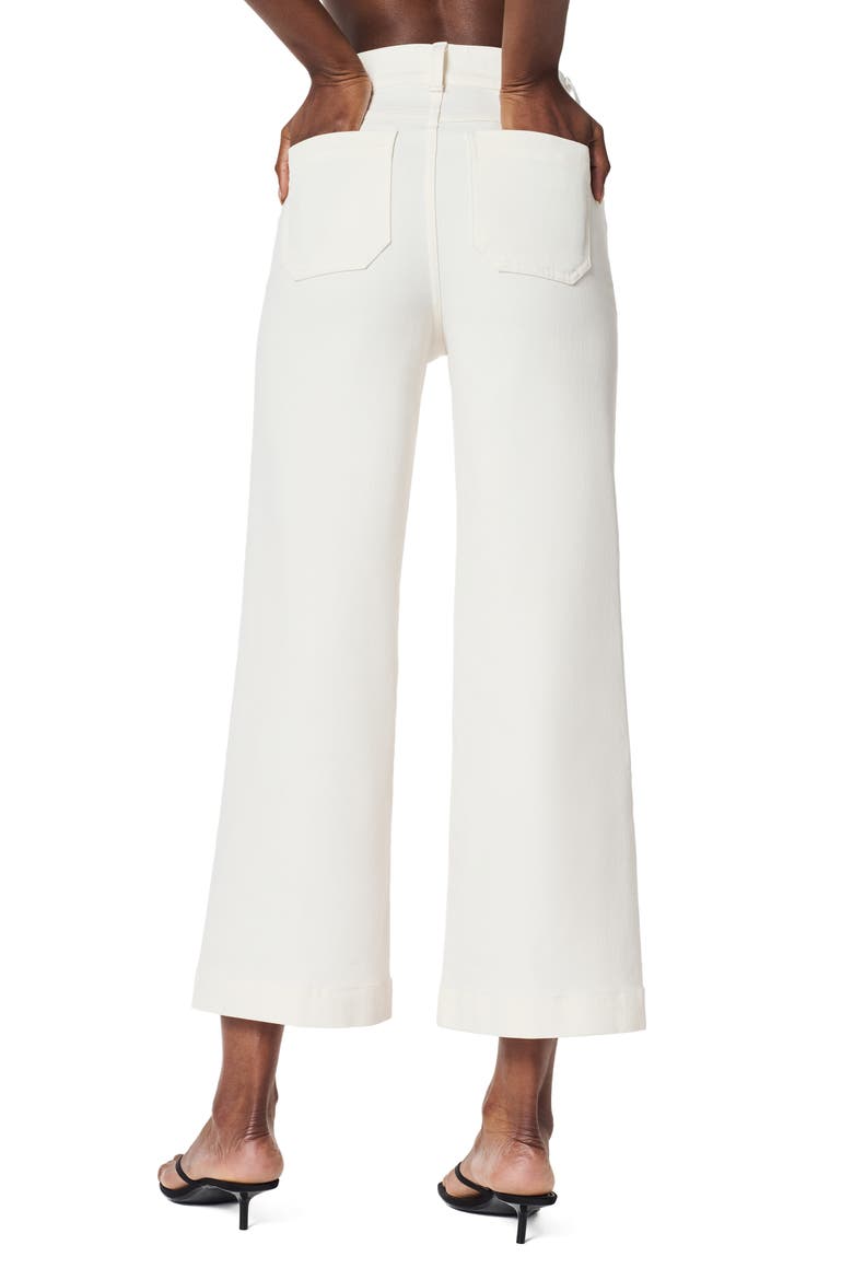 Patch Pocket Pull-On High Waist Ankle Wide Leg Jeans, Alternate, color, ECRU WASH