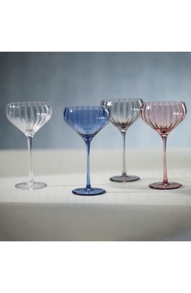 Zodax Malden Optic Set of 4 Cocktail Glasses, Alternate, color, Gray