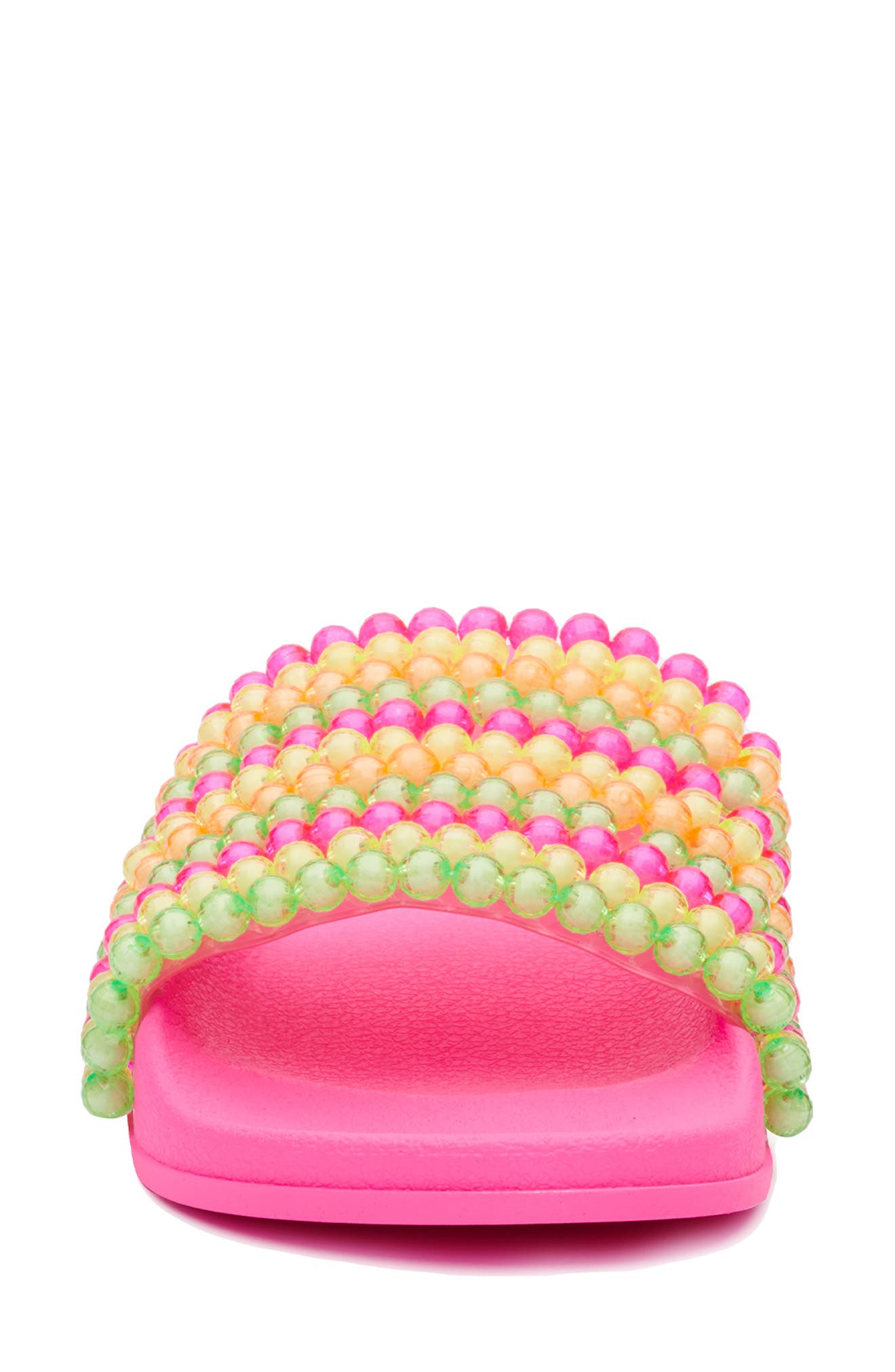Saycie Beaded Slide Sandal, Alternate, color, NEON PINK/ MULTI