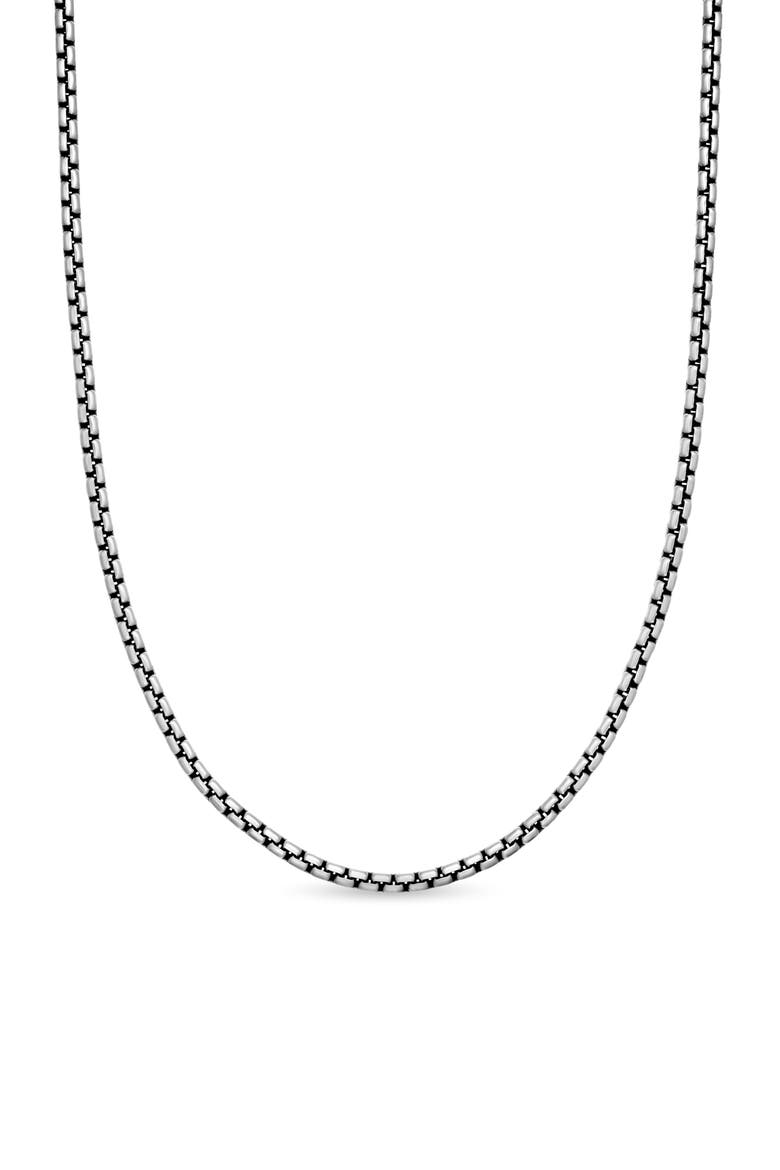 Men's Box Chain Necklace in Silver, 2.7mm, Main, color, SILVER