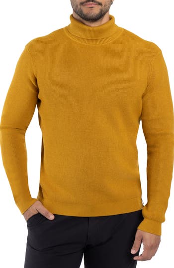 Shop Spring + Mercer Ribbed Turtleneck Sweater In Mustard